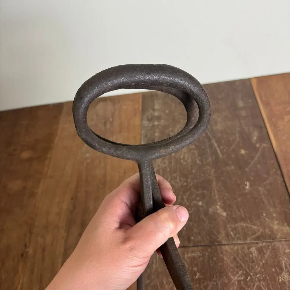 Antique‎ Ice Block Tongs Large Hand Forged Cast Iron Ice Hook Primitive Vintage